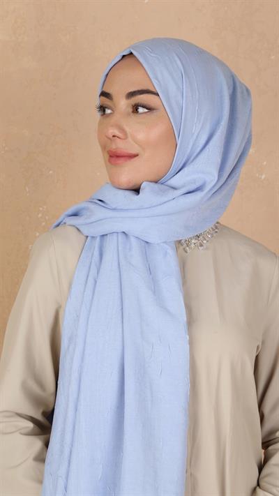 Bambu Kraş Şal Açık Mavi-19