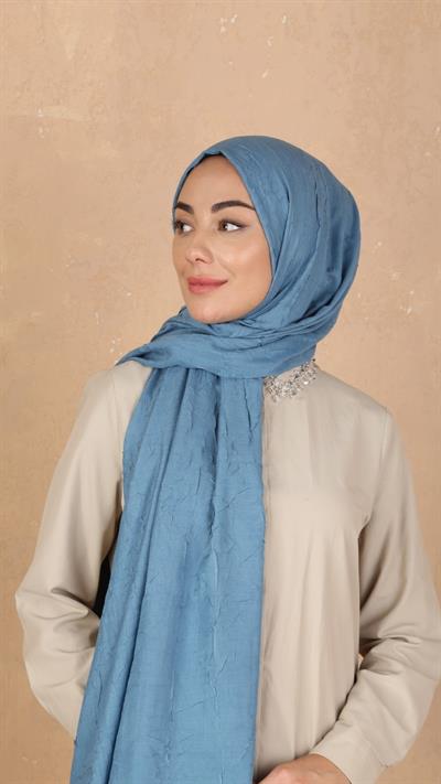 Bambu Kraş Şal Gök Mavi-20