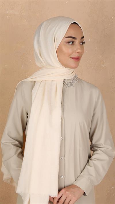 Bambu Kraş Şal Krem-27