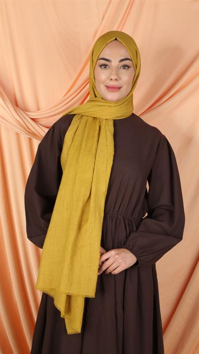 Bambu Kraş Şal Yağ Sarısı-1