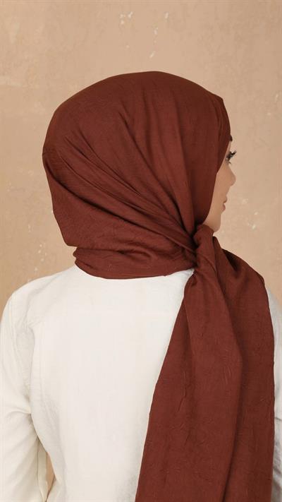 Bambu Kraş Şal Çikolata Kahve-3