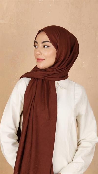 Bambu Kraş Şal Çikolata Kahve-3