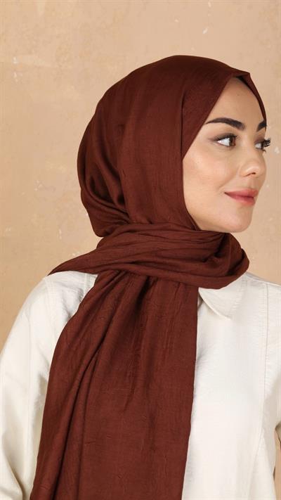 Bambu Kraş Şal Çikolata Kahve-3