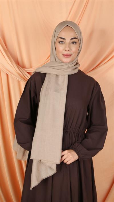 Bambu Kraş Şal Bej-5