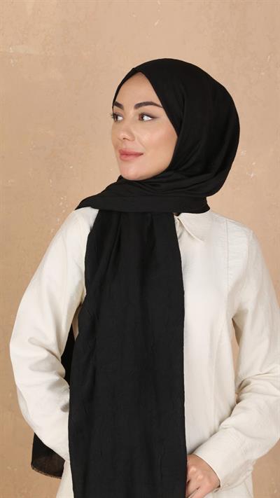 Bambu Kraş Şal Siyah-43