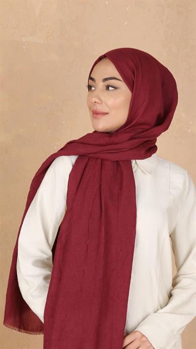 Bambu Kraş Şal Vişne-37