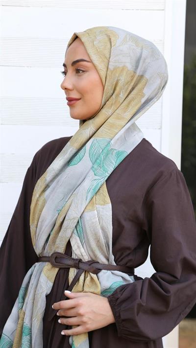 Desenli Kraş Şal Duman-12
