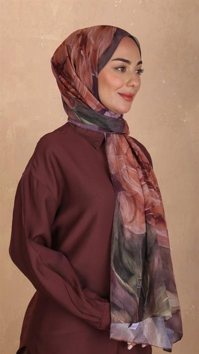 Desenli Kraş Şal Mor