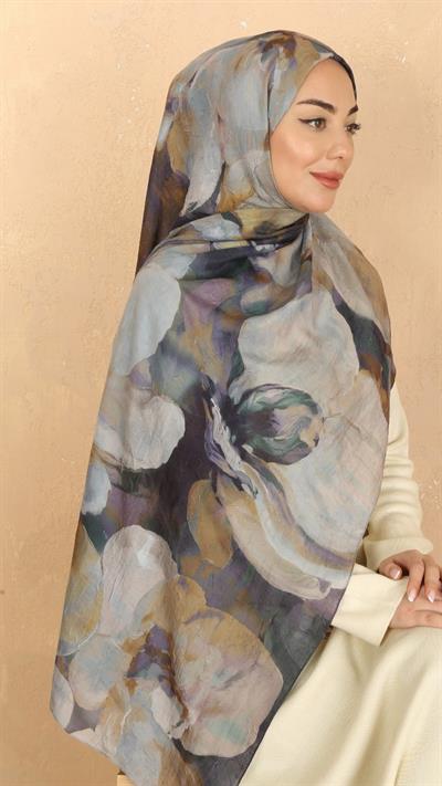 Desenli Kraş Şal Mor