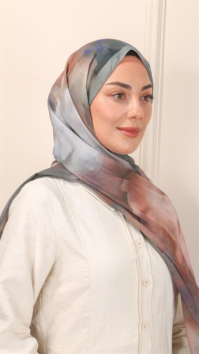 Desenli Pamuk Vual Şal Çağla Yeşili-9
