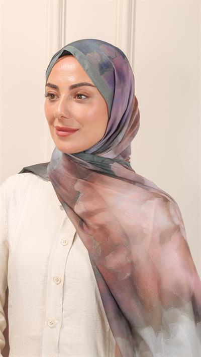 Desenli Pamuk Vual Şal Çağla Yeşili-9