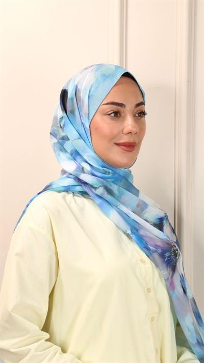 Desenli Pamuk Vual Şal Meva Desen-4