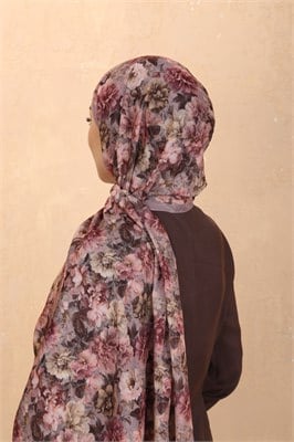 Desenli Pamuk Vual Şal-Pembe