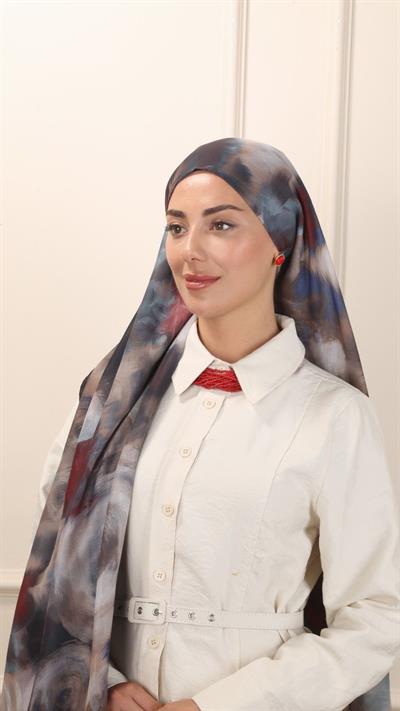Desenli Pamuk Vual Şal Siyah-8