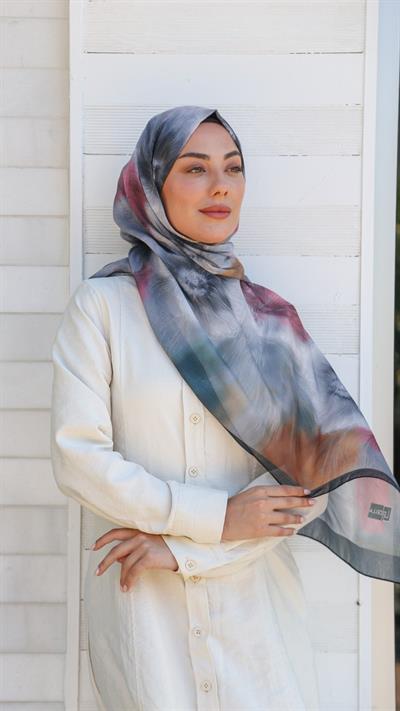 Desenli Pamuk Vual Şal Siyah-8