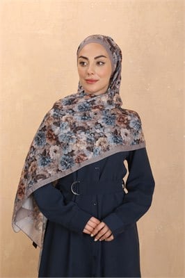 Desenli Pamuk Vual Şal-Taş