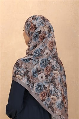 Desenli Pamuk Vual Şal-Taş