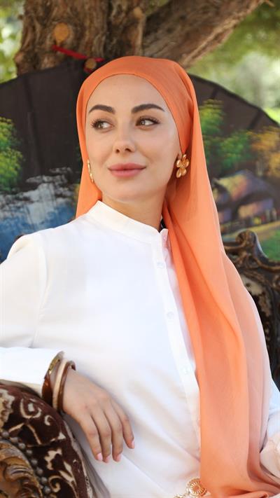 Pamuk Vual Şal Turuncu