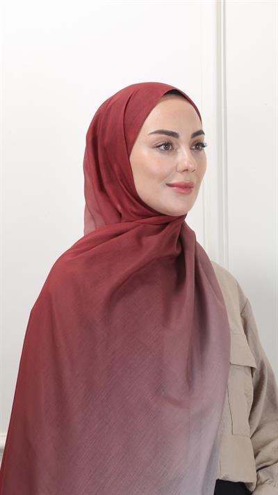 Pamuk Vual Şal Vişne