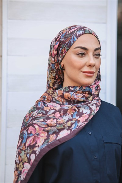 Desenli Vual Kraş Şal Bordo