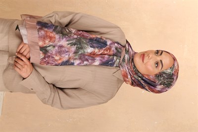 Desenli Vual Kraş Şal Nude