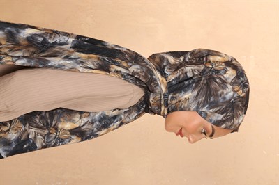 Desenli Vual Kraş Şal Siyah