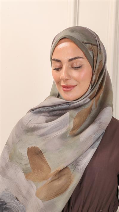 Locella Desenli Modal Şal Yeşil-7