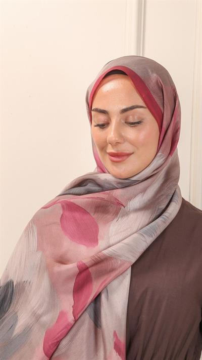 Locella Desenli Modal Şal Fuşya-10
