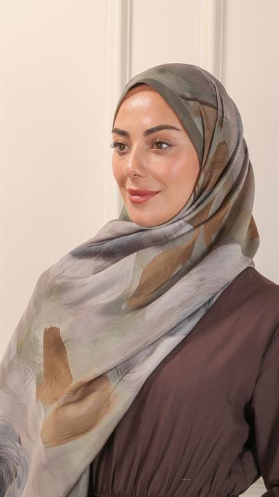 Locella Desenli Modal Şal Yeşil-7