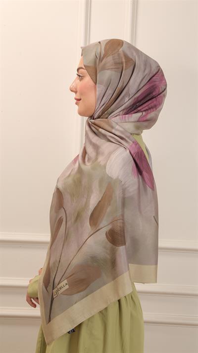 Locella Desenli Modal Şal Yağ Yeşili-8