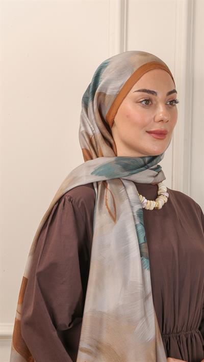 Locella Desenli Modal Şal Taba-5