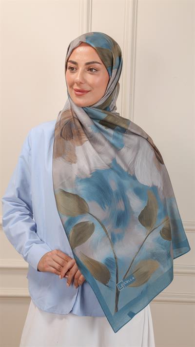 Locella Desenli Modal Şal DenizMavi-4
