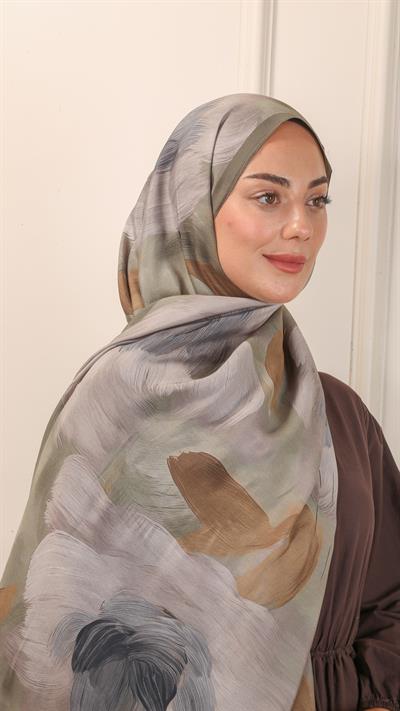 Locella Desenli Modal Şal Yeşil-7