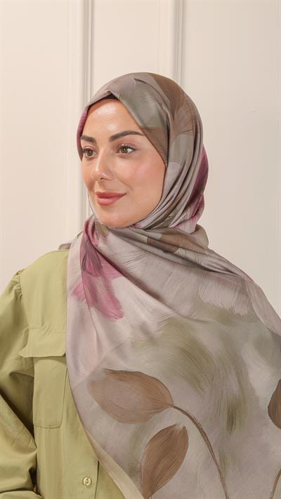 Locella Desenli Modal Şal Yağ Yeşili-8