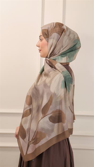 Locella Desenli Modal Şal Tozlu Kahve-3