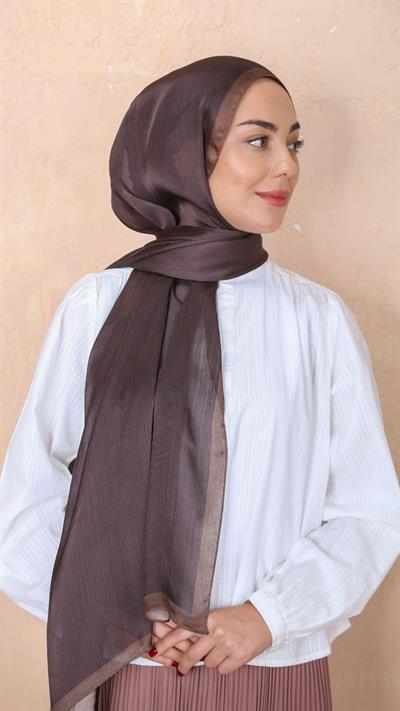 Locella İdol İpek Şal Çikolata Kahve-50