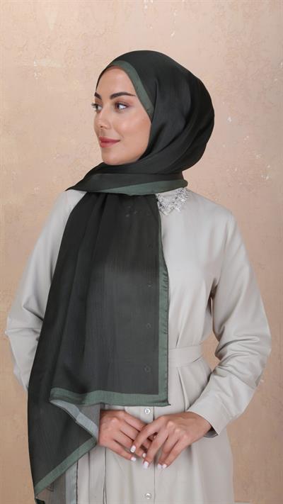 Locella İdol İpek Şal Haki Yeşili-5