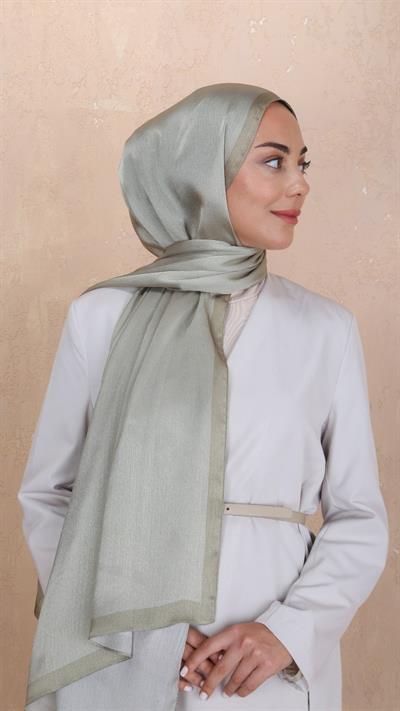 Locella İdol İpek Şal Yağ Yeşili-42