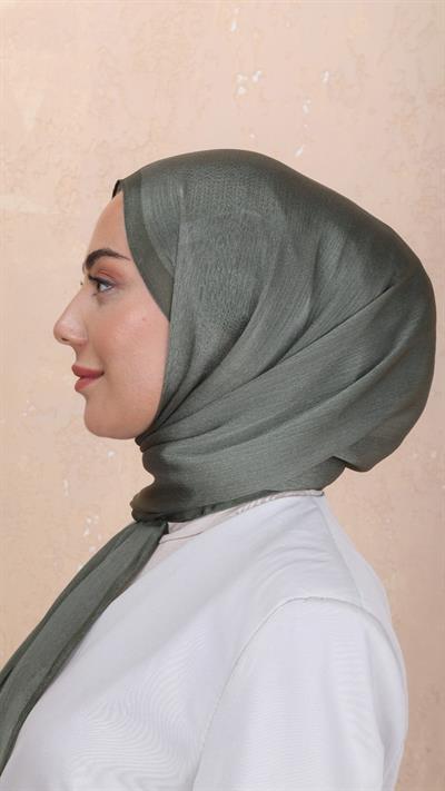 Locella İdol İpek Şal Zeytin Yeşili-6