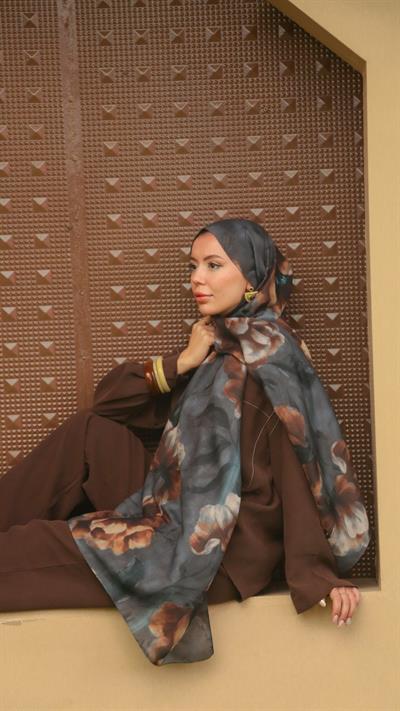 Locella Koza Pamuk Şal Antrasit