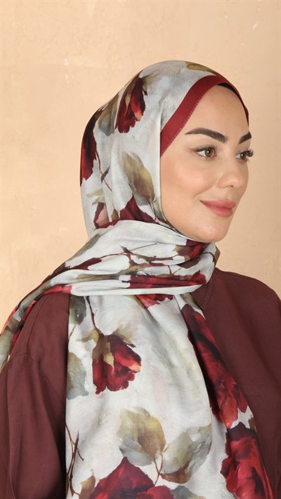 Locella Koza Pamuk Şal Bordo