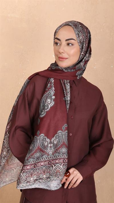 Locella Koza Pamuk Şal Bordo