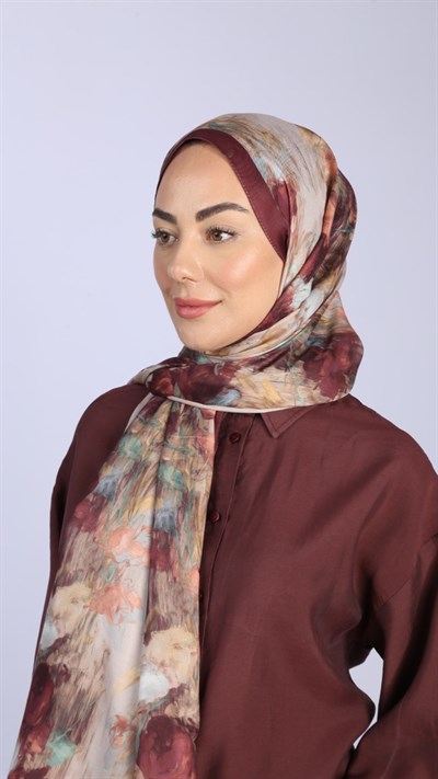 Locella Koza Pamuk Şal Bordo