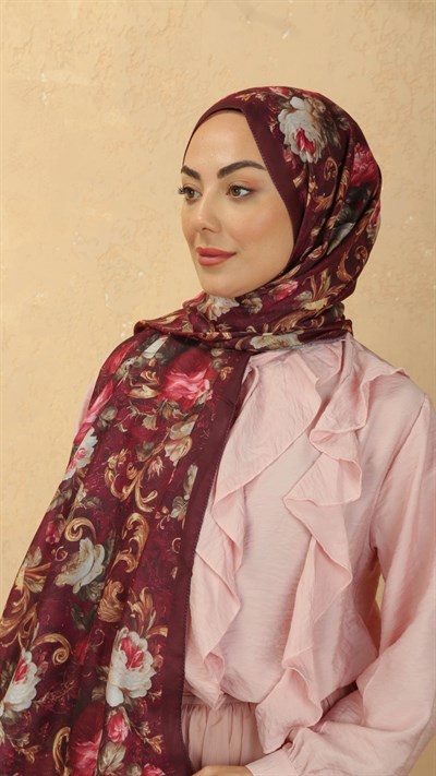 Locella Koza Pamuk Şal Bordo