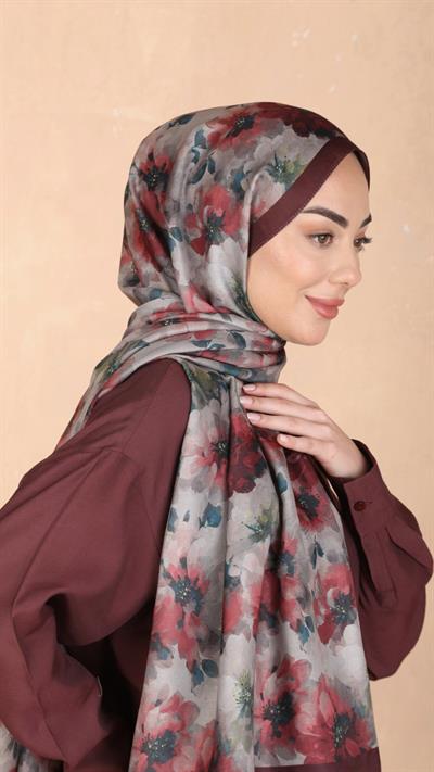 Locella Koza Pamuk Şal Bordo