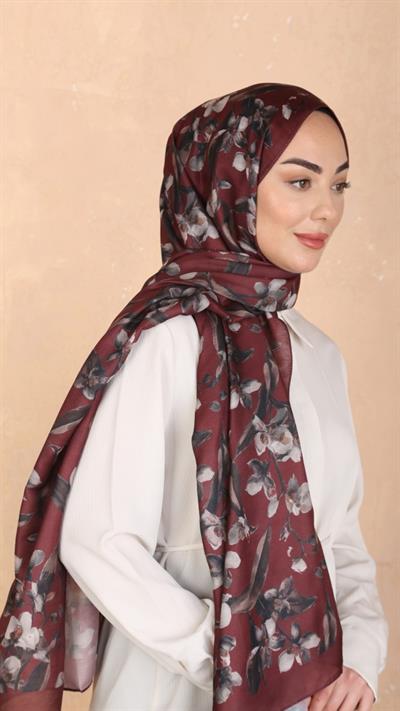 Locella Koza Pamuk Şal Bordo