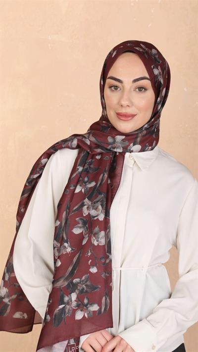 Locella Koza Pamuk Şal Bordo