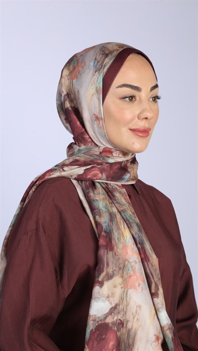 Locella Koza Pamuk Şal Bordo