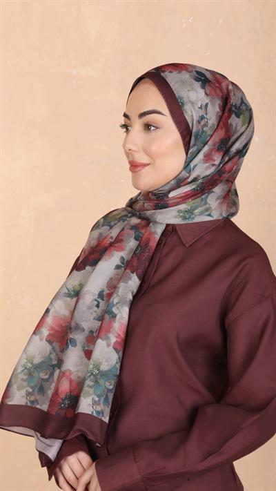 Locella Koza Pamuk Şal Bordo