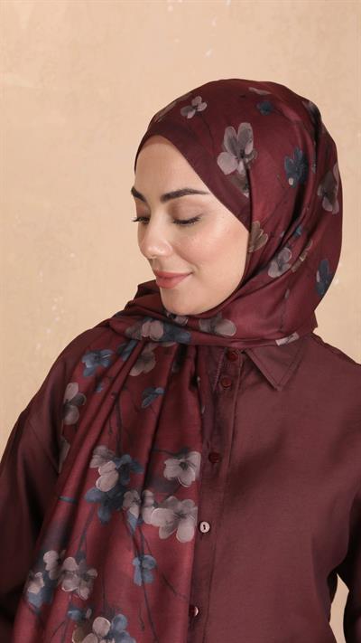 Locella Koza Pamuk Şal Bordo